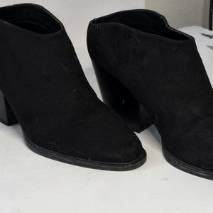 Brash womens suede black ankle boot /clog slide in Sz 11